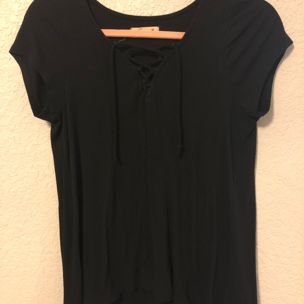 Black lace up top